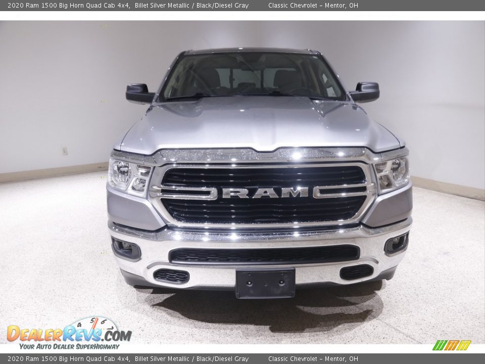 2020 Ram 1500 Big Horn Quad Cab 4x4 Billet Silver Metallic / Black/Diesel Gray Photo #2