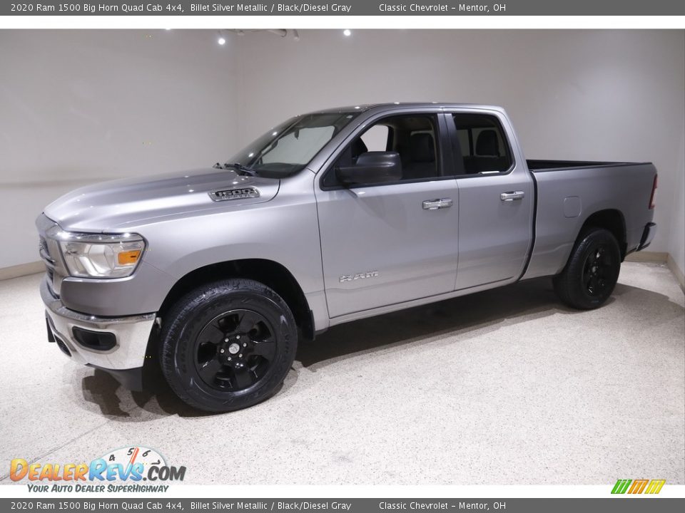 2020 Ram 1500 Big Horn Quad Cab 4x4 Billet Silver Metallic / Black/Diesel Gray Photo #3