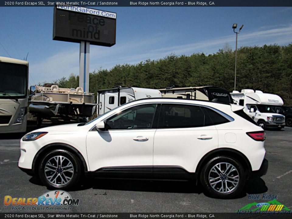 2020 Ford Escape SEL Star White Metallic Tri-Coat / Sandstone Photo #2