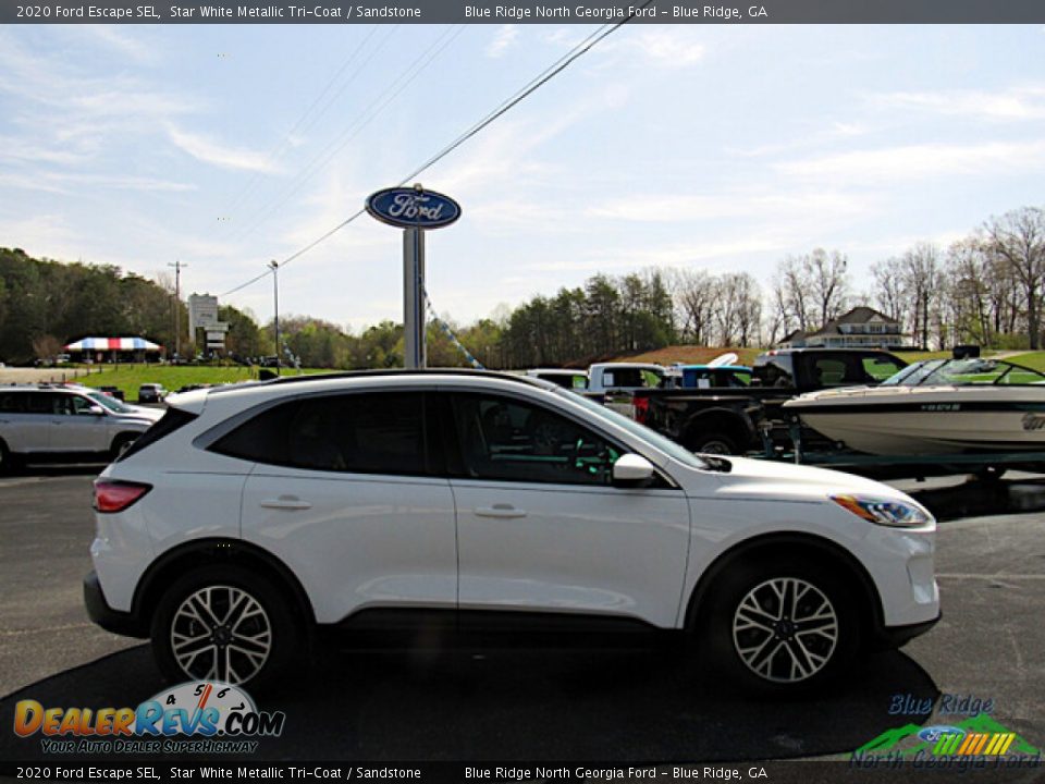 2020 Ford Escape SEL Star White Metallic Tri-Coat / Sandstone Photo #6