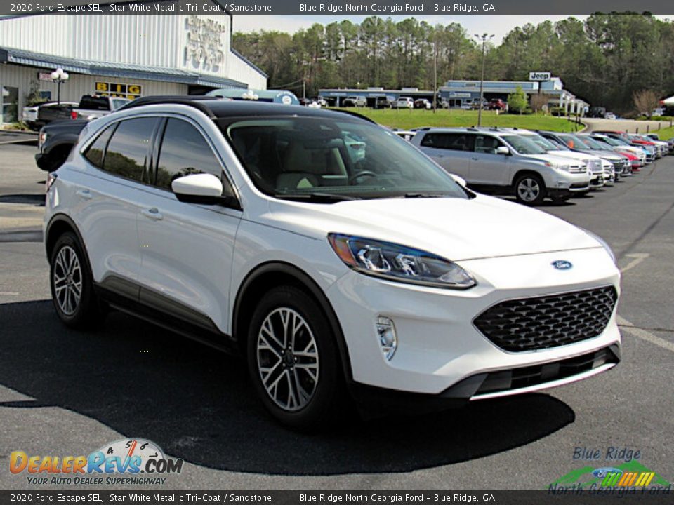 2020 Ford Escape SEL Star White Metallic Tri-Coat / Sandstone Photo #7