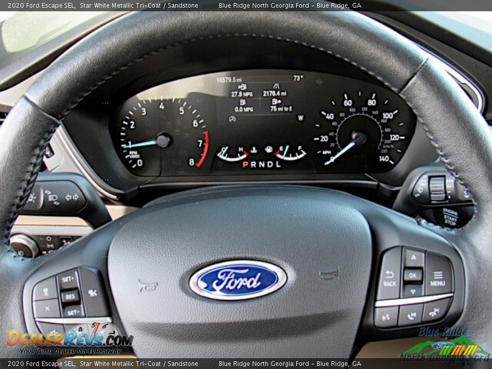 2020 Ford Escape SEL Star White Metallic Tri-Coat / Sandstone Photo #16