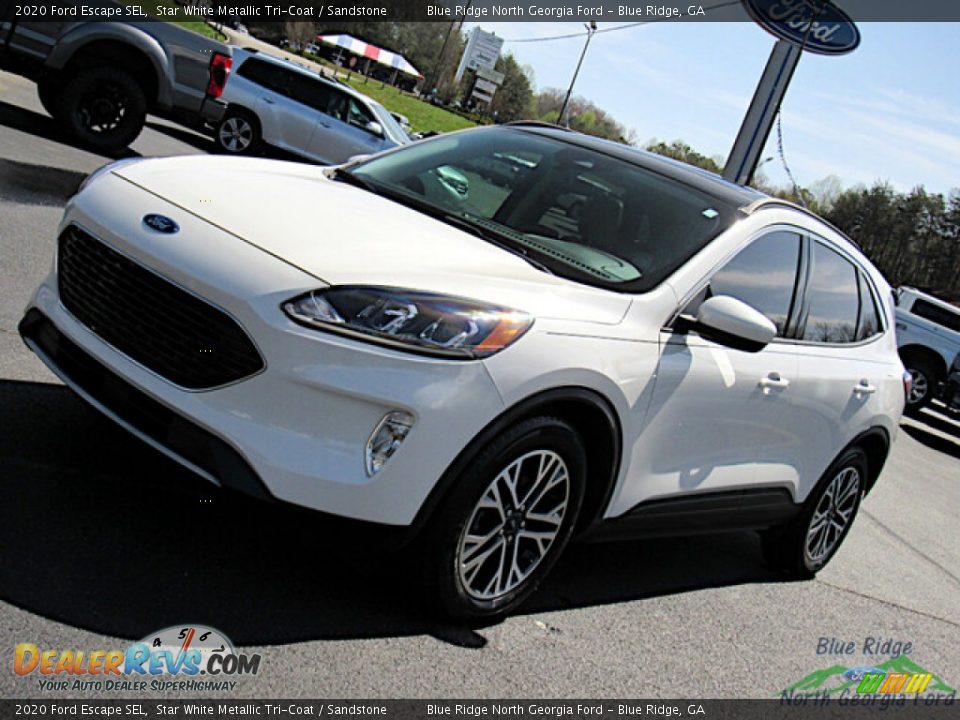 2020 Ford Escape SEL Star White Metallic Tri-Coat / Sandstone Photo #27