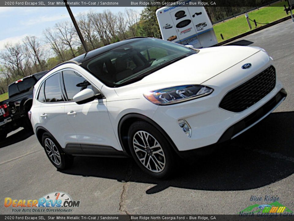 2020 Ford Escape SEL Star White Metallic Tri-Coat / Sandstone Photo #28