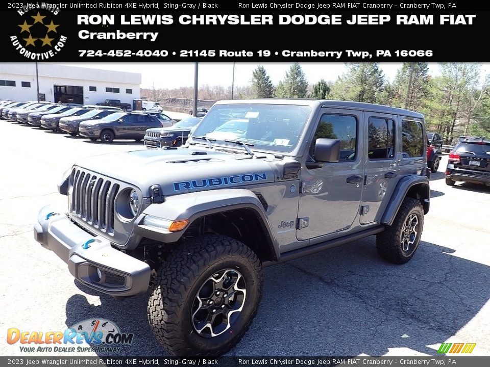 2023 Jeep Wrangler Unlimited Rubicon 4XE Hybrid Sting-Gray / Black Photo #1