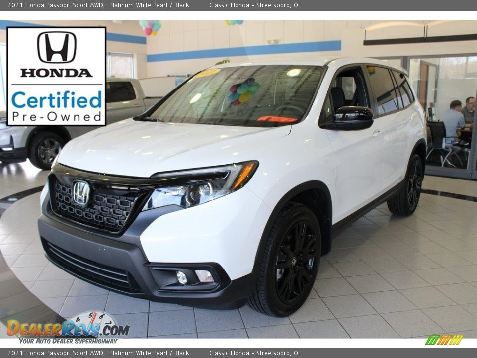 2021 Honda Passport Sport AWD Platinum White Pearl / Black Photo #1