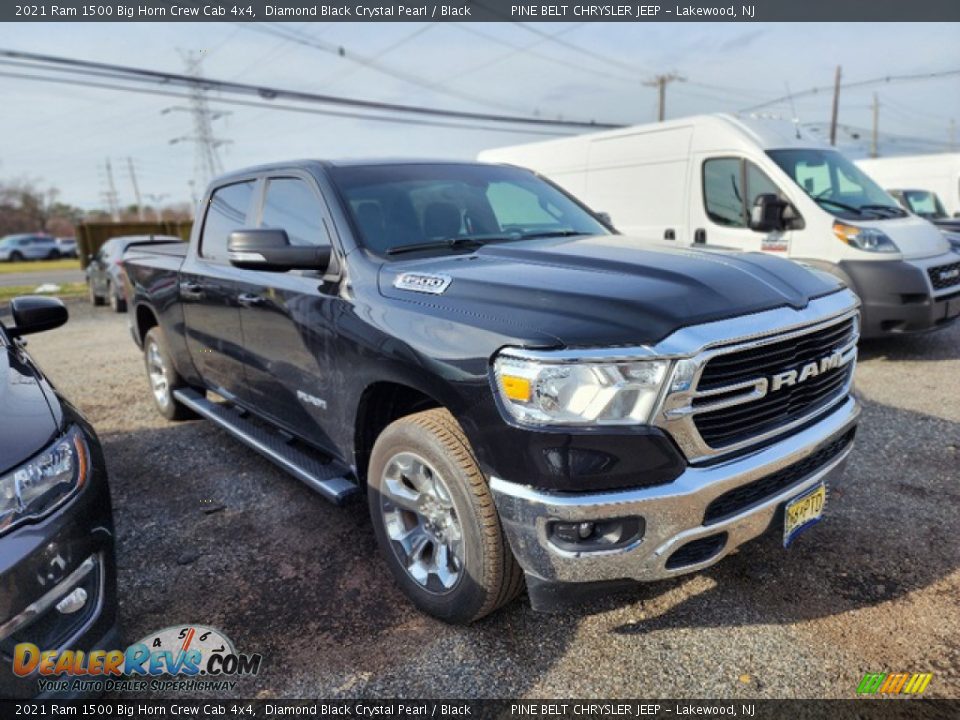 2021 Ram 1500 Big Horn Crew Cab 4x4 Diamond Black Crystal Pearl / Black Photo #3