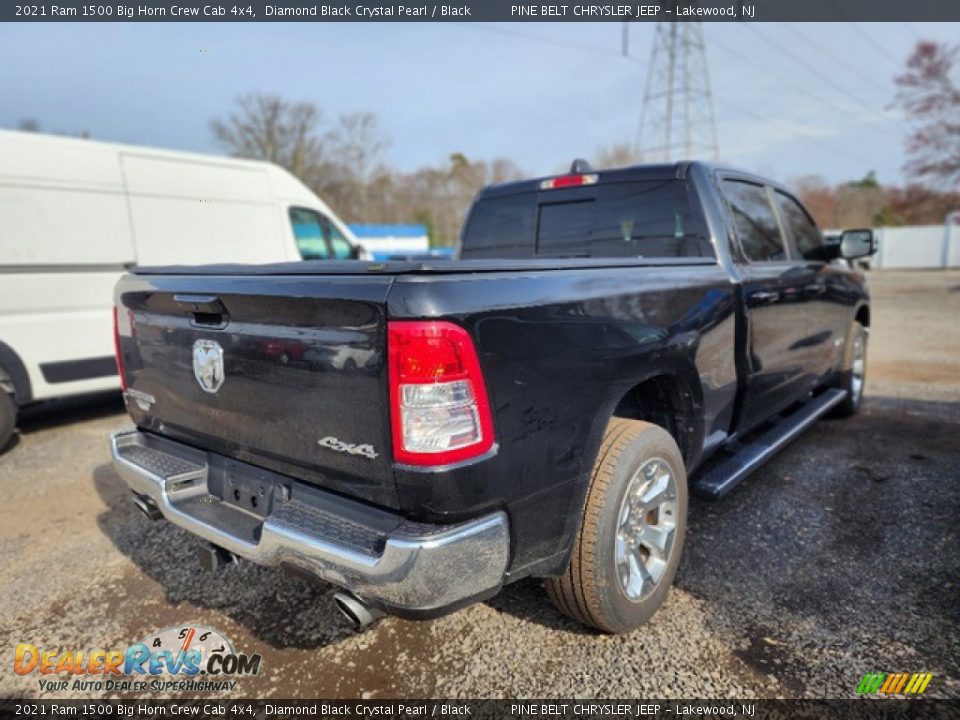 2021 Ram 1500 Big Horn Crew Cab 4x4 Diamond Black Crystal Pearl / Black Photo #6