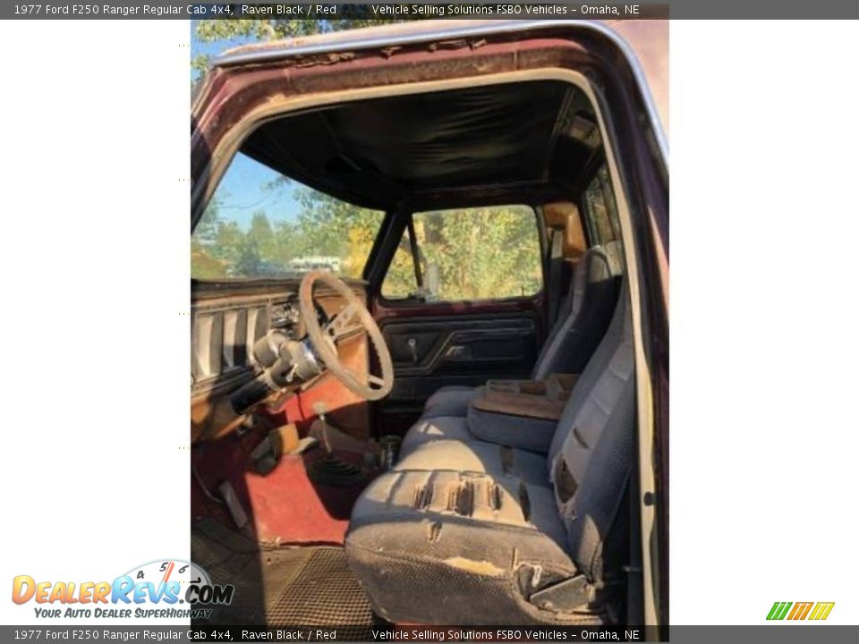 1977 Ford F250 Ranger Regular Cab 4x4 Raven Black / Red Photo #2