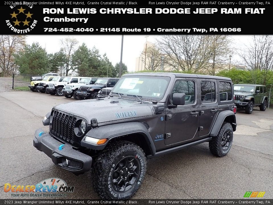 2023 Jeep Wrangler Unlimited Willys 4XE Hybrid Granite Crystal Metallic / Black Photo #1