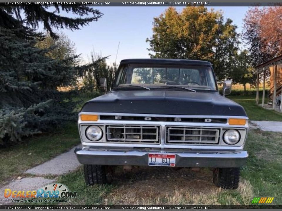 1977 Ford F250 Ranger Regular Cab 4x4 Raven Black / Red Photo #6