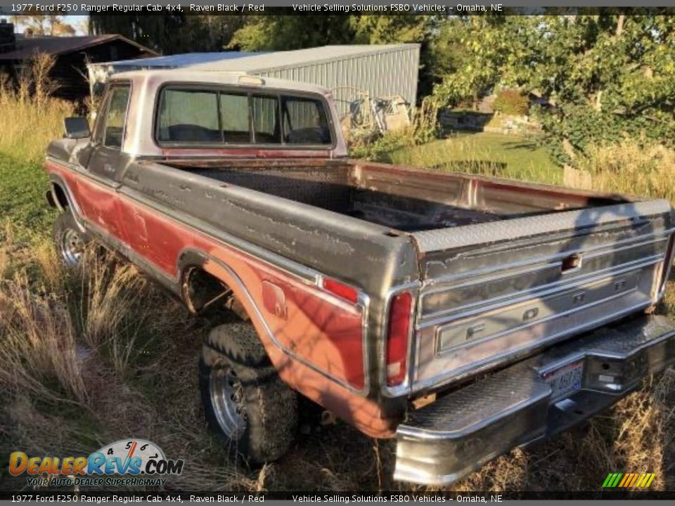 1977 Ford F250 Ranger Regular Cab 4x4 Raven Black / Red Photo #9