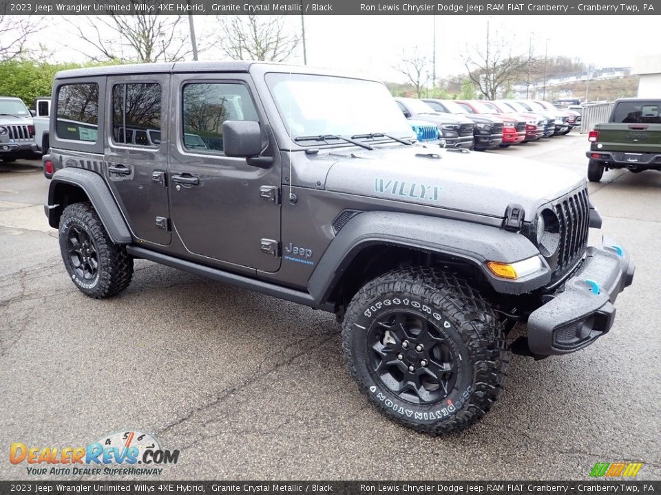 Front 3/4 View of 2023 Jeep Wrangler Unlimited Willys 4XE Hybrid Photo #7