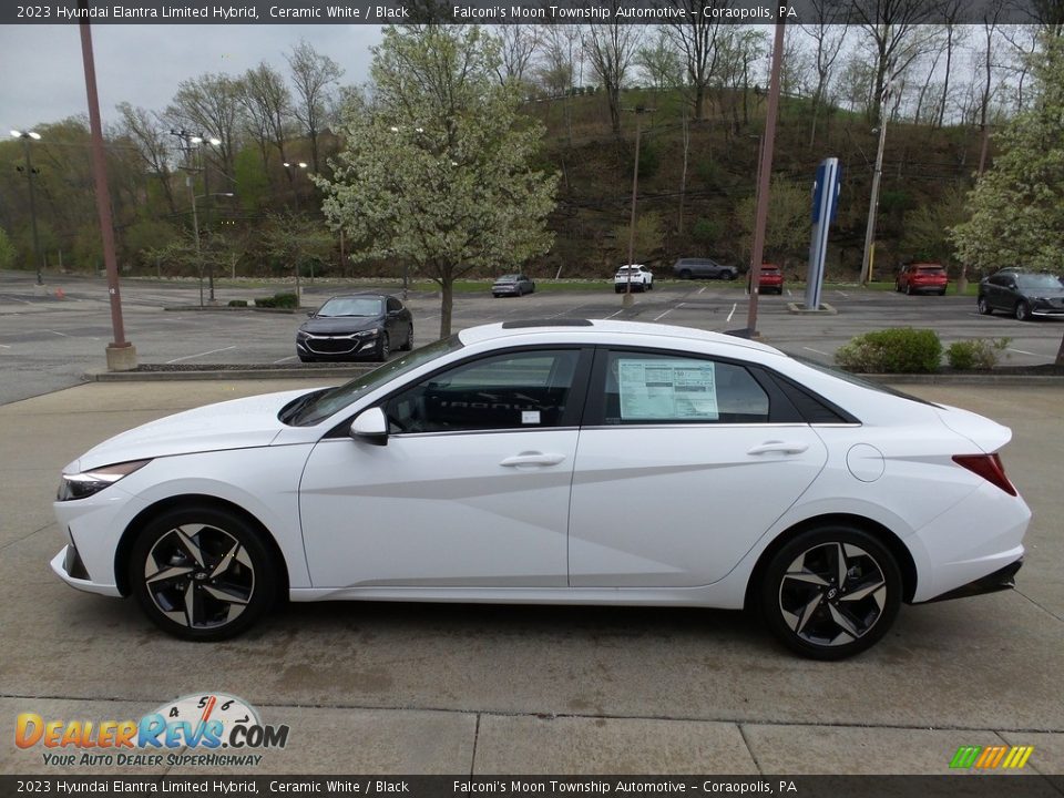 2023 Hyundai Elantra Limited Hybrid Ceramic White / Black Photo #6