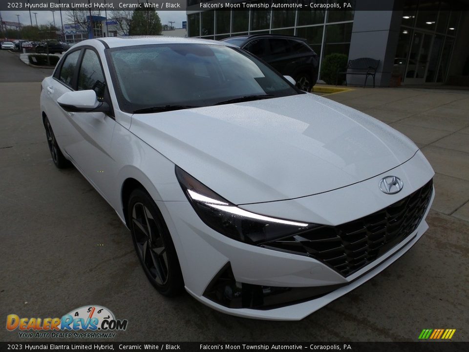 2023 Hyundai Elantra Limited Hybrid Ceramic White / Black Photo #9