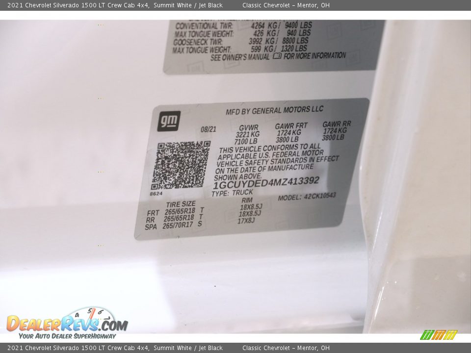 2021 Chevrolet Silverado 1500 LT Crew Cab 4x4 Summit White / Jet Black Photo #22