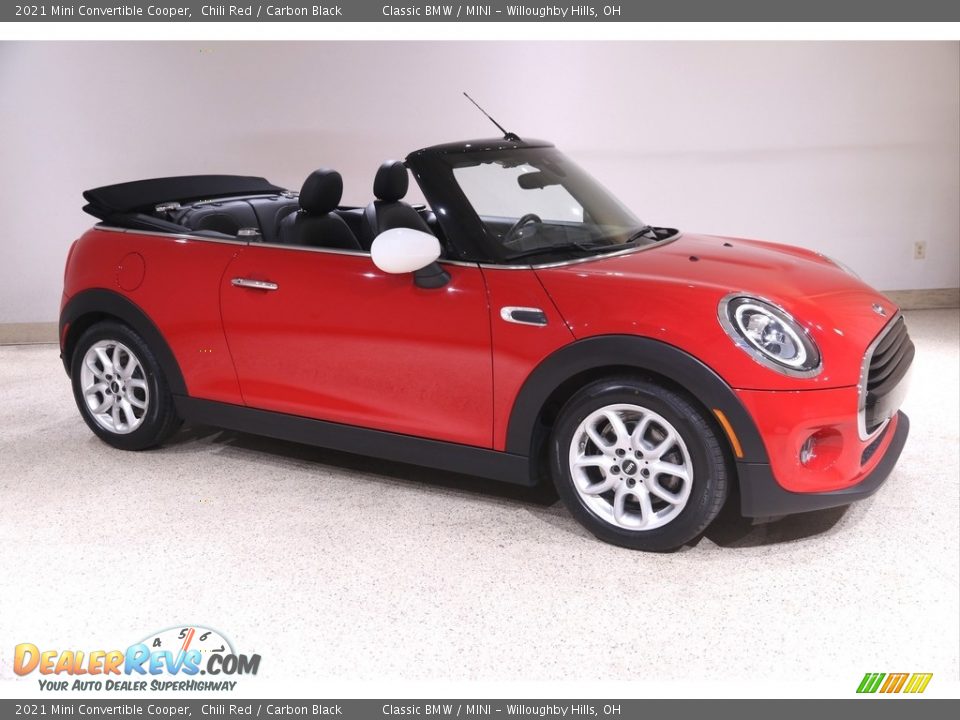 2021 Mini Convertible Cooper Chili Red / Carbon Black Photo #1