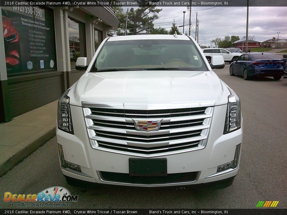 2016 Cadillac Escalade Platinum 4WD Crystal White Tricoat / Tuscan Brown Photo #3
