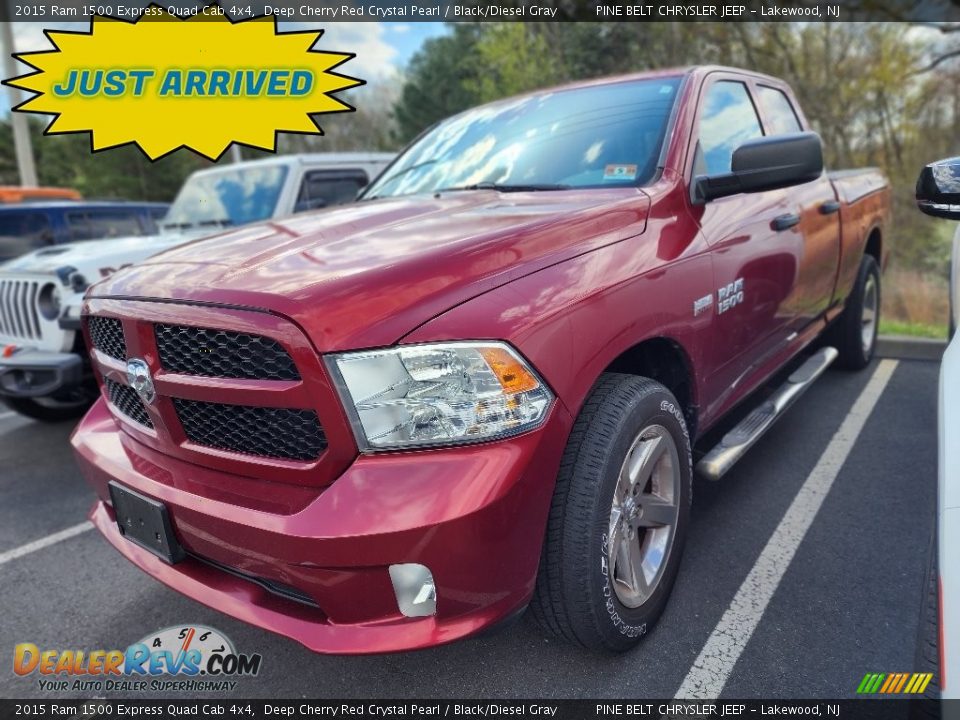 2015 Ram 1500 Express Quad Cab 4x4 Deep Cherry Red Crystal Pearl / Black/Diesel Gray Photo #1