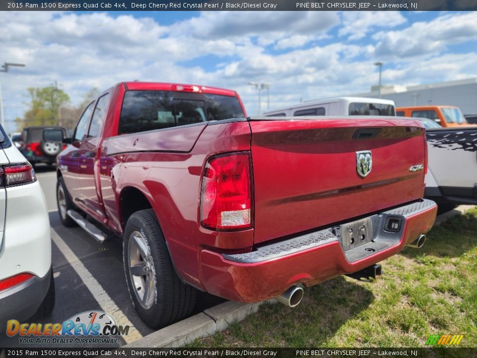 2015 Ram 1500 Express Quad Cab 4x4 Deep Cherry Red Crystal Pearl / Black/Diesel Gray Photo #7