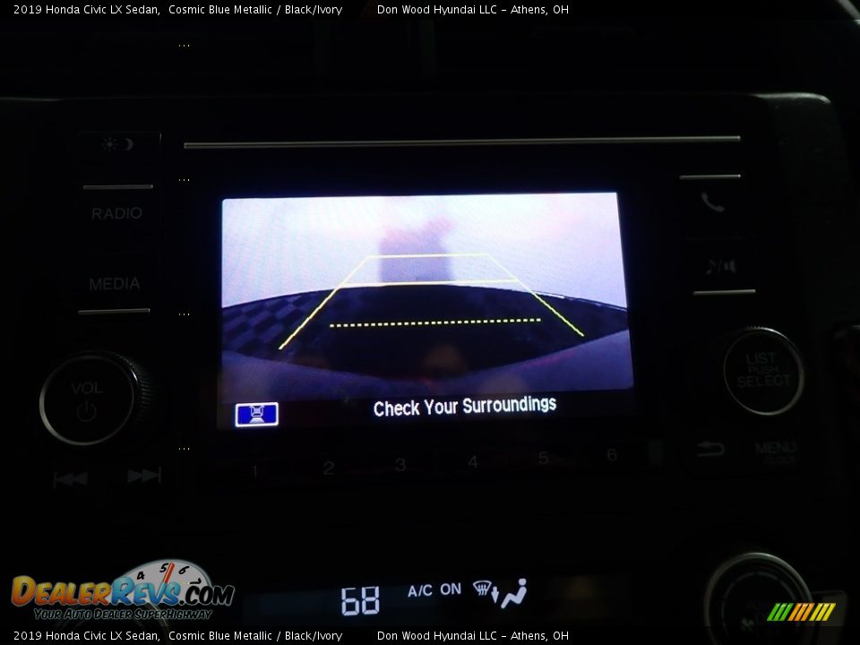 2019 Honda Civic LX Sedan Cosmic Blue Metallic / Black/Ivory Photo #2
