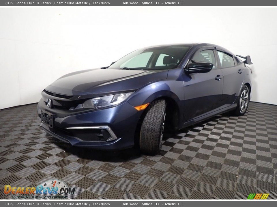 2019 Honda Civic LX Sedan Cosmic Blue Metallic / Black/Ivory Photo #8
