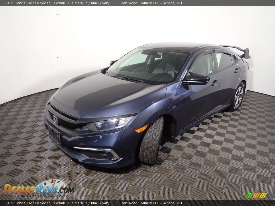 2019 Honda Civic LX Sedan Cosmic Blue Metallic / Black/Ivory Photo #9