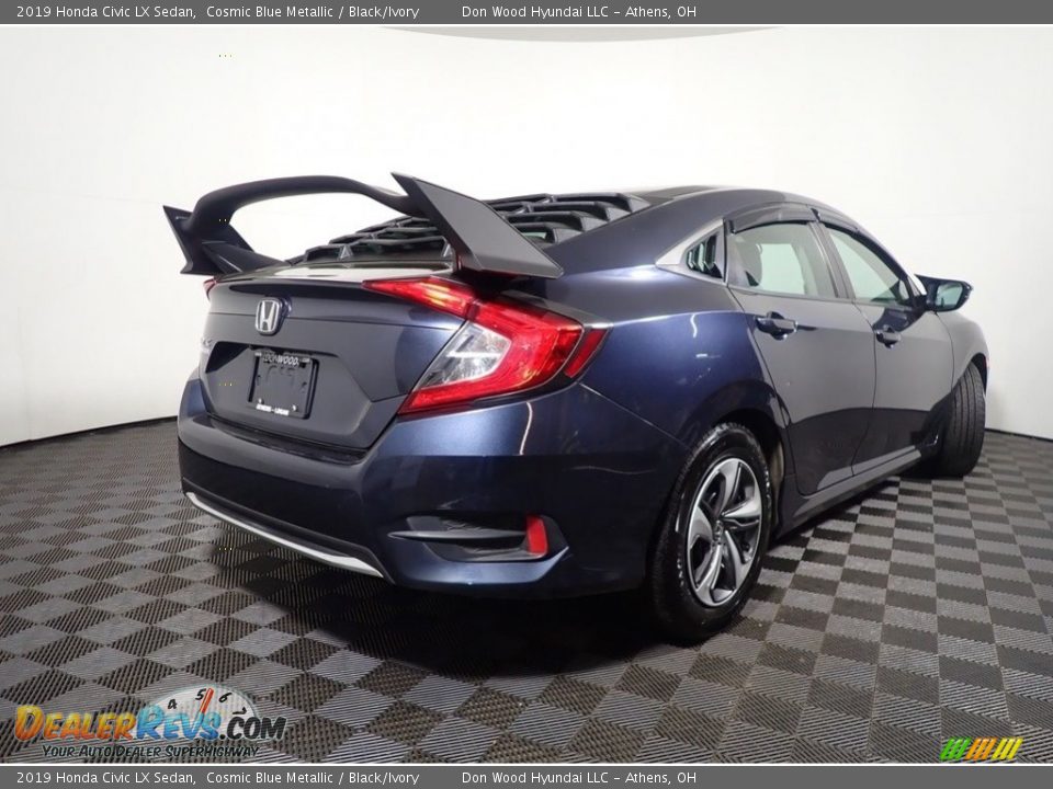 2019 Honda Civic LX Sedan Cosmic Blue Metallic / Black/Ivory Photo #16
