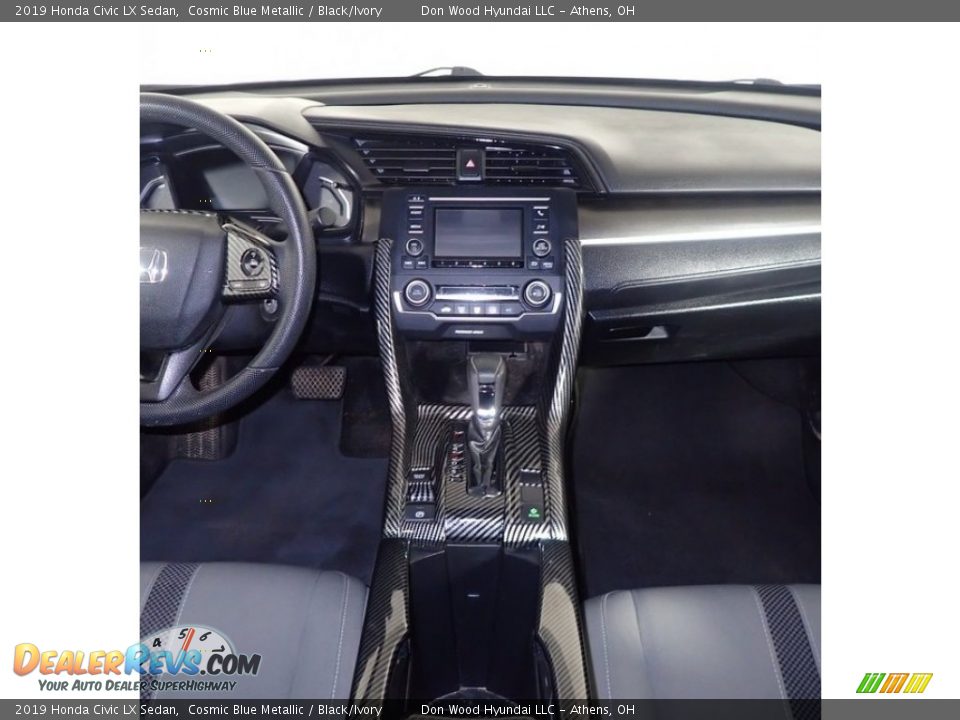 2019 Honda Civic LX Sedan Cosmic Blue Metallic / Black/Ivory Photo #23