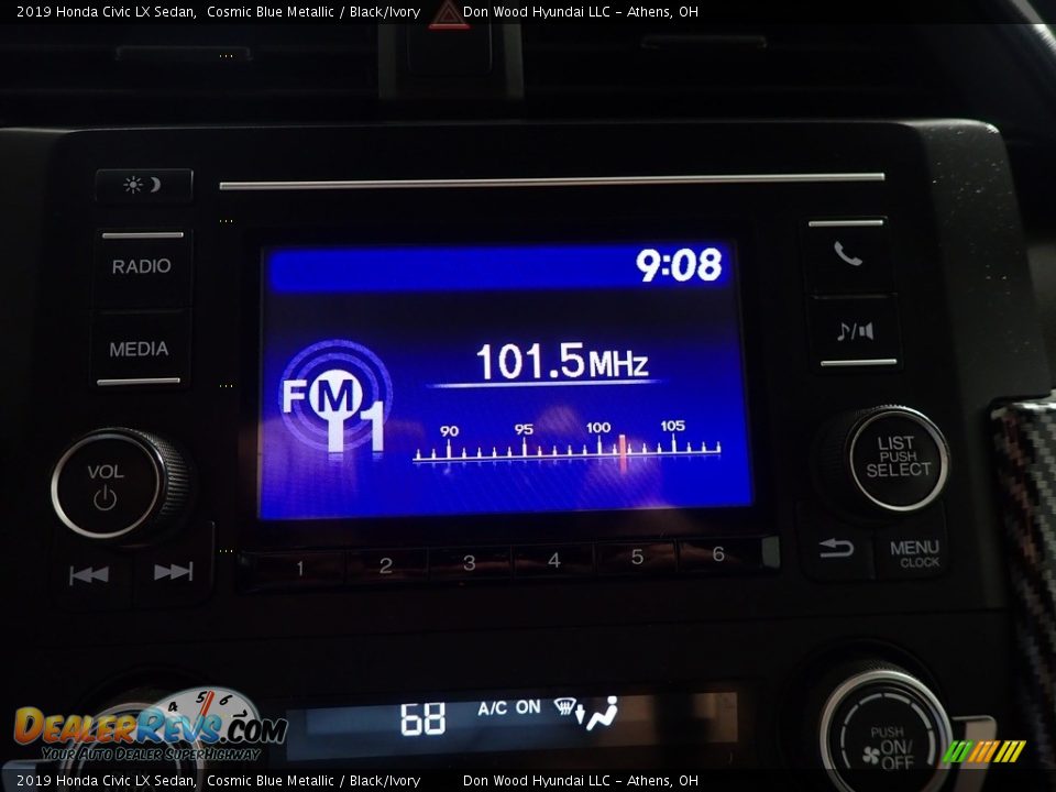 2019 Honda Civic LX Sedan Cosmic Blue Metallic / Black/Ivory Photo #24