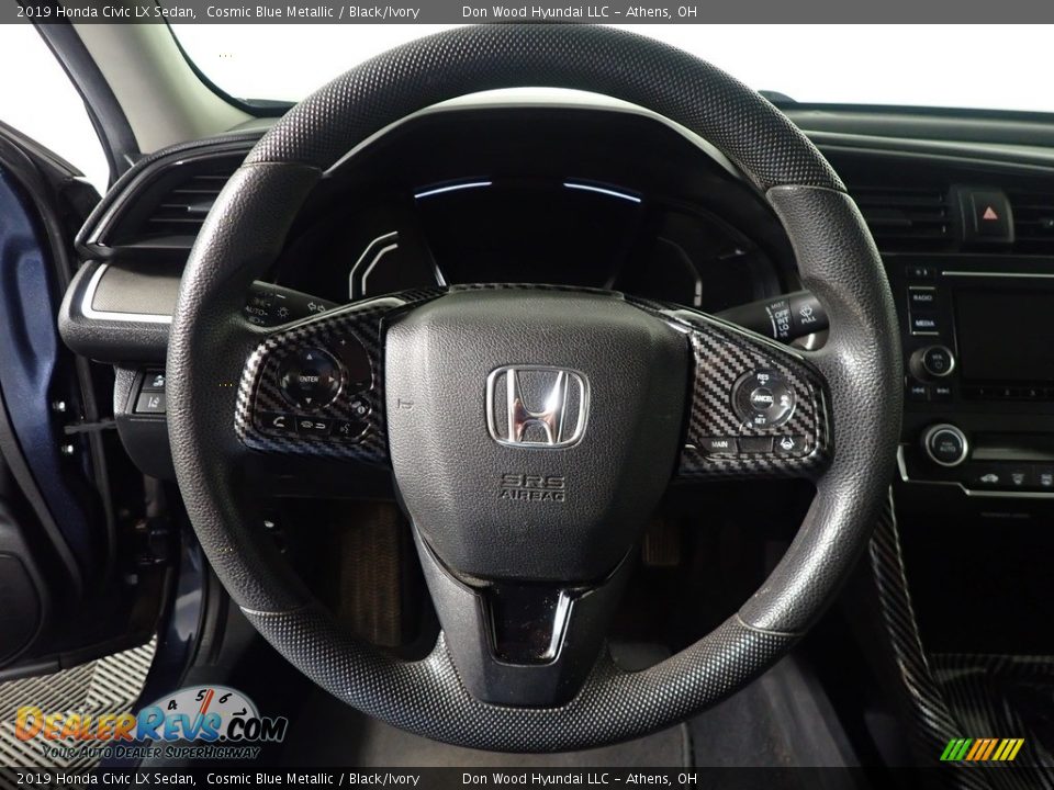 2019 Honda Civic LX Sedan Cosmic Blue Metallic / Black/Ivory Photo #25