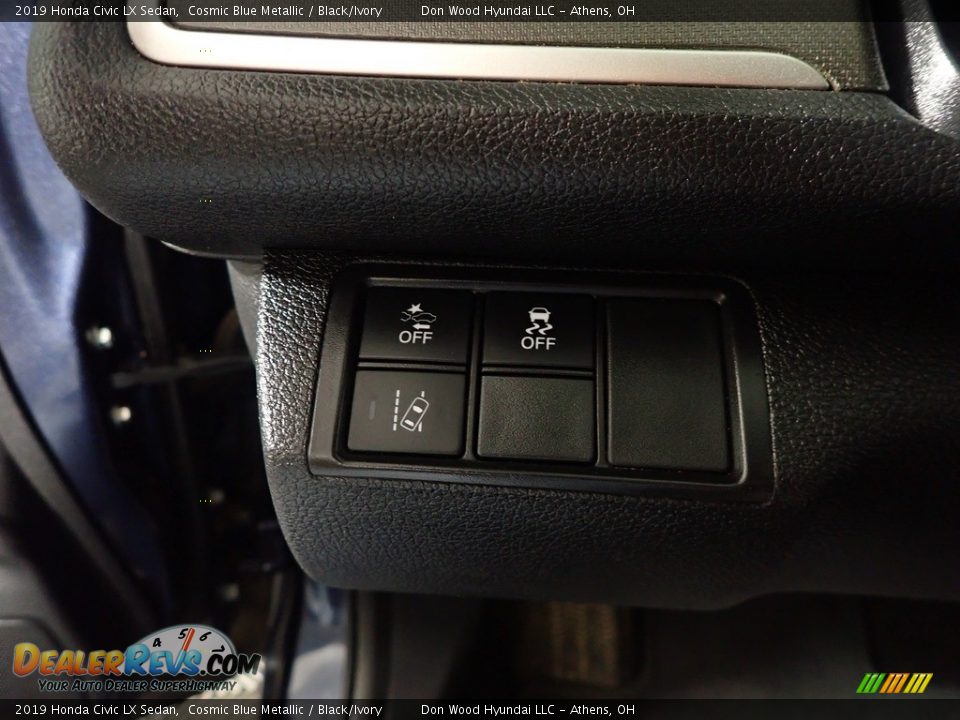 2019 Honda Civic LX Sedan Cosmic Blue Metallic / Black/Ivory Photo #29