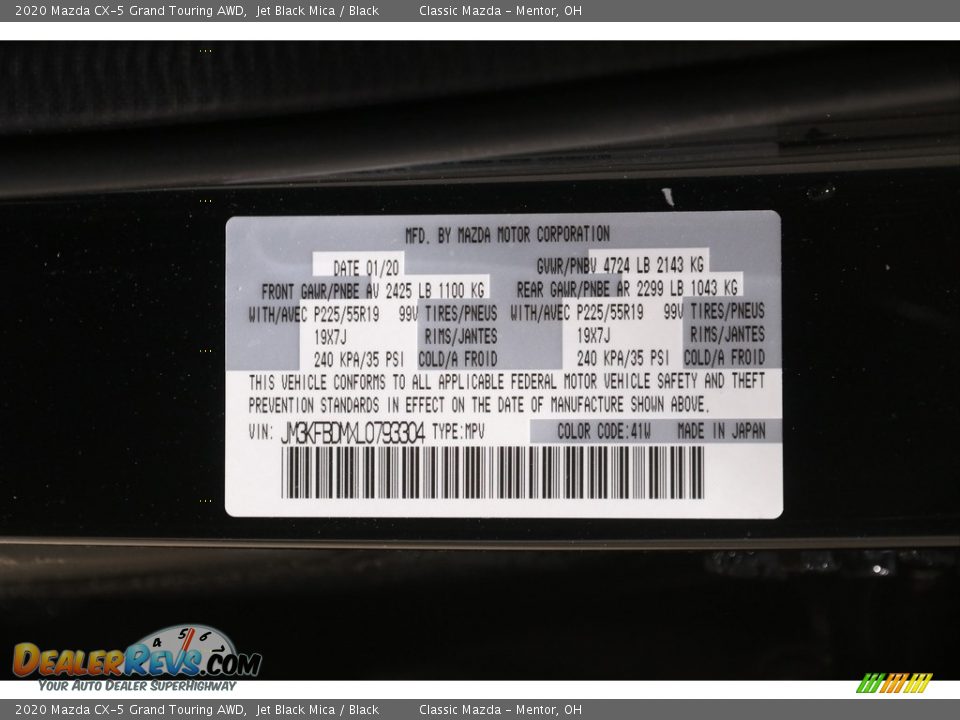 2020 Mazda CX-5 Grand Touring AWD Jet Black Mica / Black Photo #21