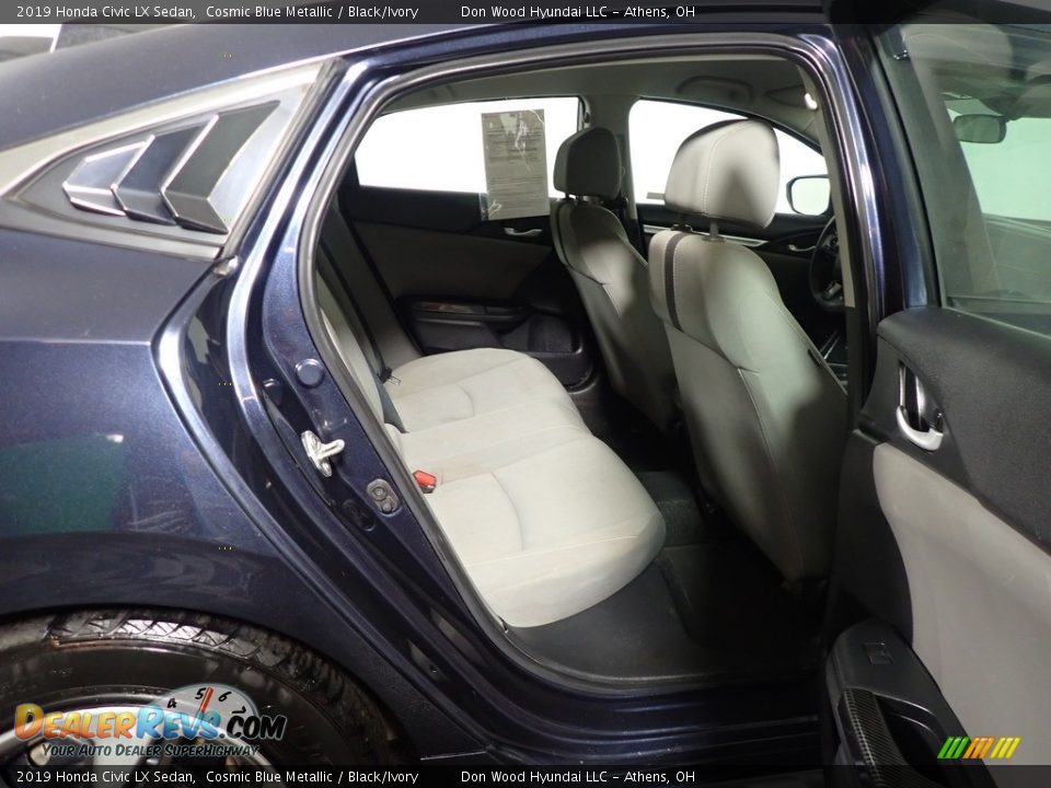 2019 Honda Civic LX Sedan Cosmic Blue Metallic / Black/Ivory Photo #34
