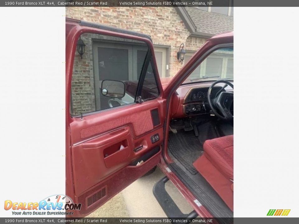 Scarlet Red Interior - 1990 Ford Bronco XLT 4x4 Photo #2