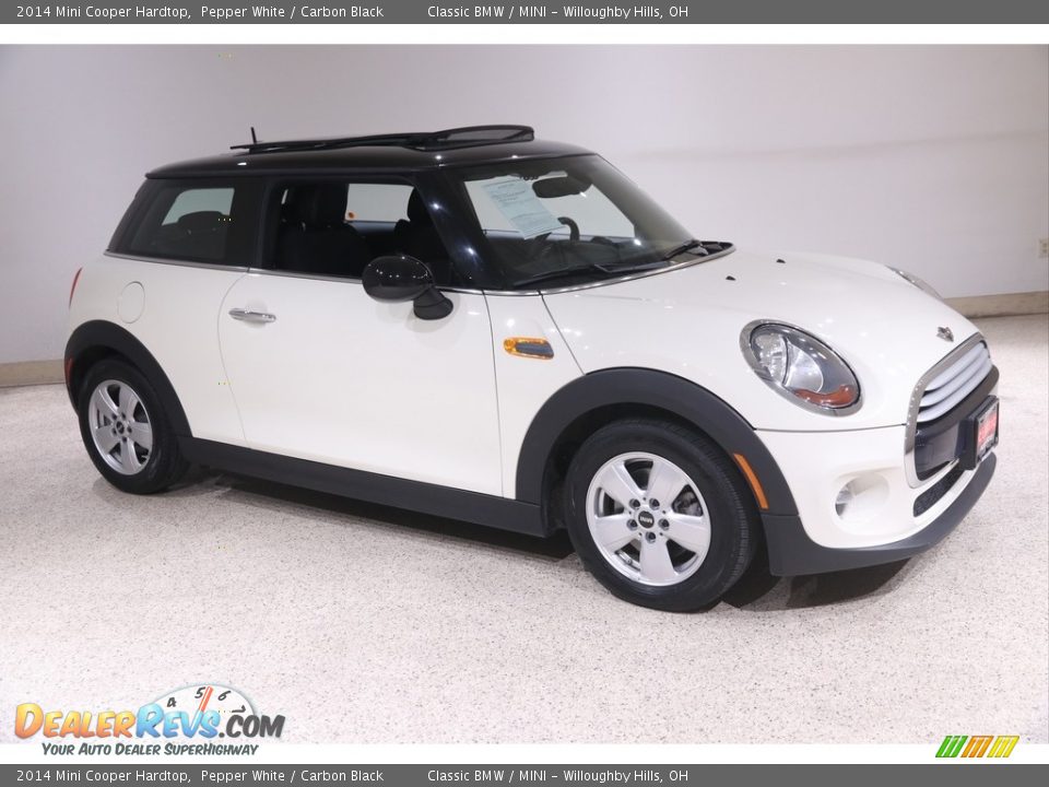 2014 Mini Cooper Hardtop Pepper White / Carbon Black Photo #1