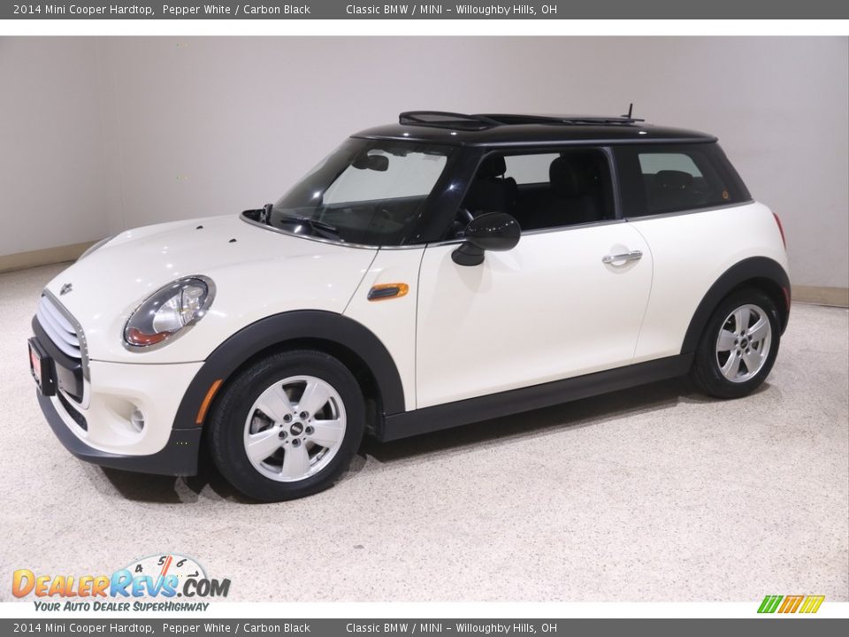 2014 Mini Cooper Hardtop Pepper White / Carbon Black Photo #3