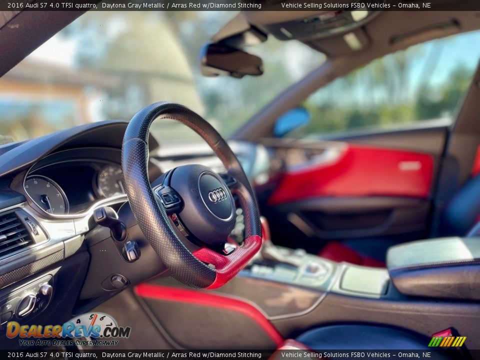 2016 Audi S7 4.0 TFSI quattro Daytona Gray Metallic / Arras Red w/Diamond Stitching Photo #13