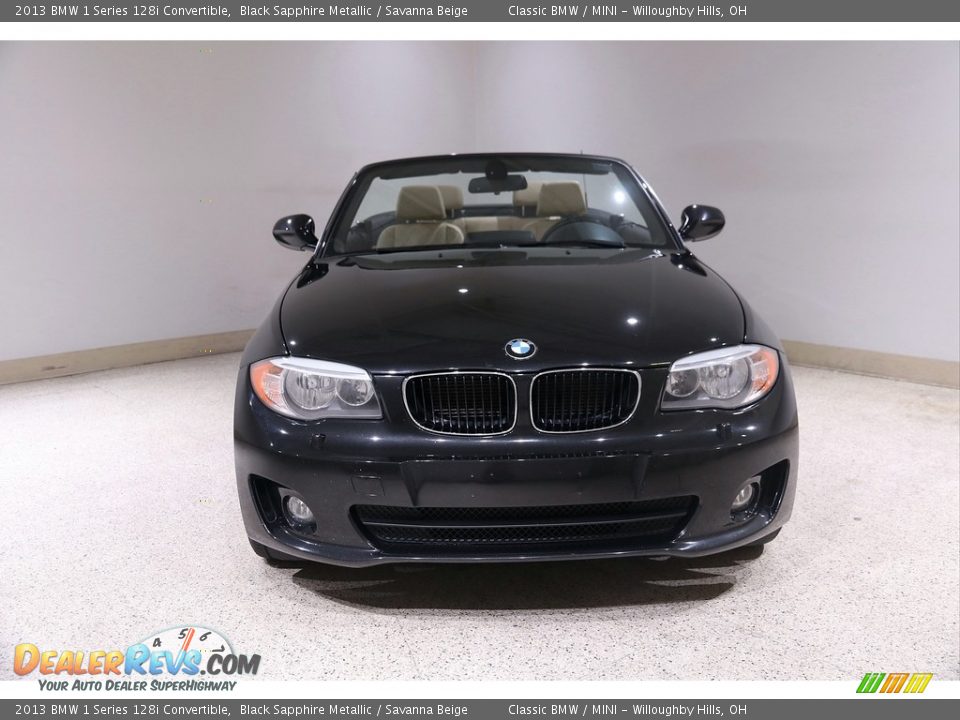 2013 BMW 1 Series 128i Convertible Black Sapphire Metallic / Savanna Beige Photo #3