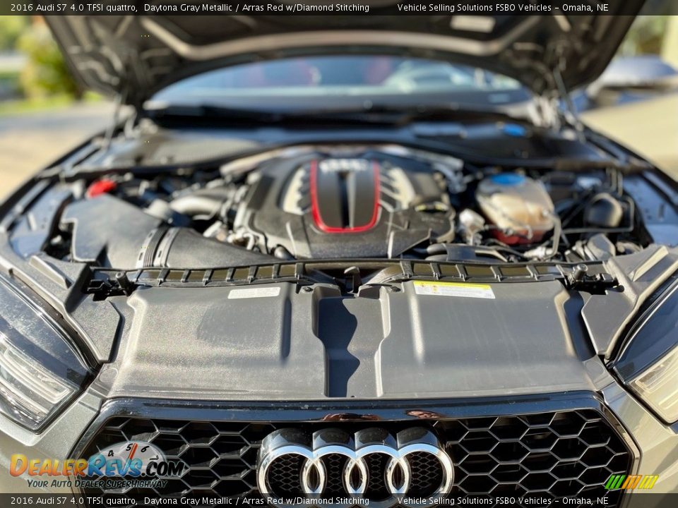 2016 Audi S7 4.0 TFSI quattro Daytona Gray Metallic / Arras Red w/Diamond Stitching Photo #28