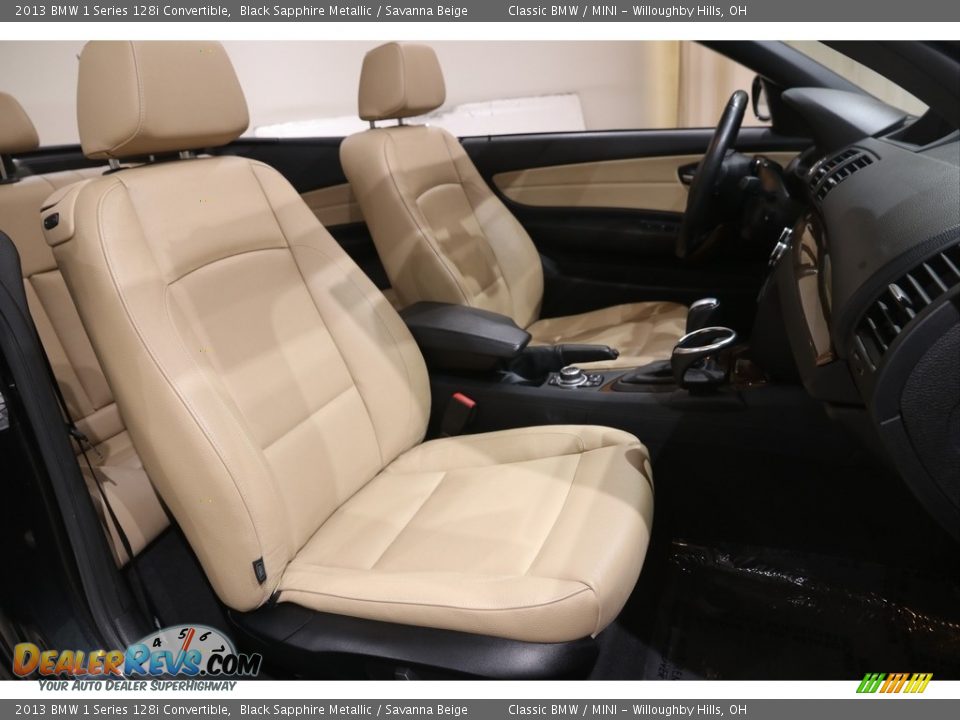 2013 BMW 1 Series 128i Convertible Black Sapphire Metallic / Savanna Beige Photo #17