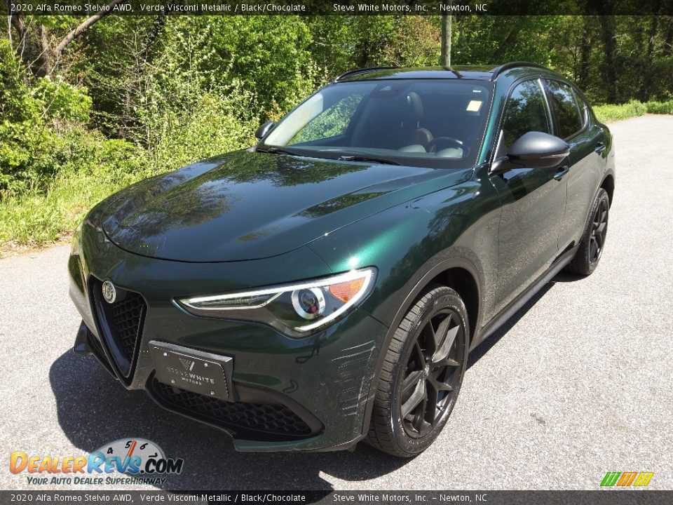 2020 Alfa Romeo Stelvio AWD Verde Visconti Metallic / Black/Chocolate Photo #2