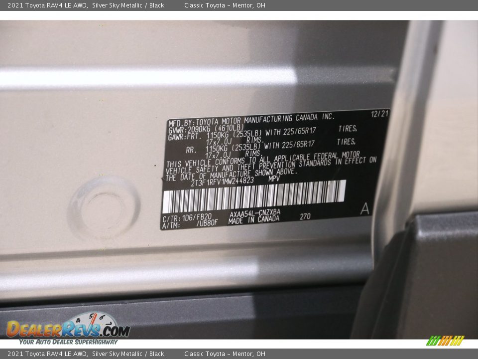 2021 Toyota RAV4 LE AWD Silver Sky Metallic / Black Photo #20