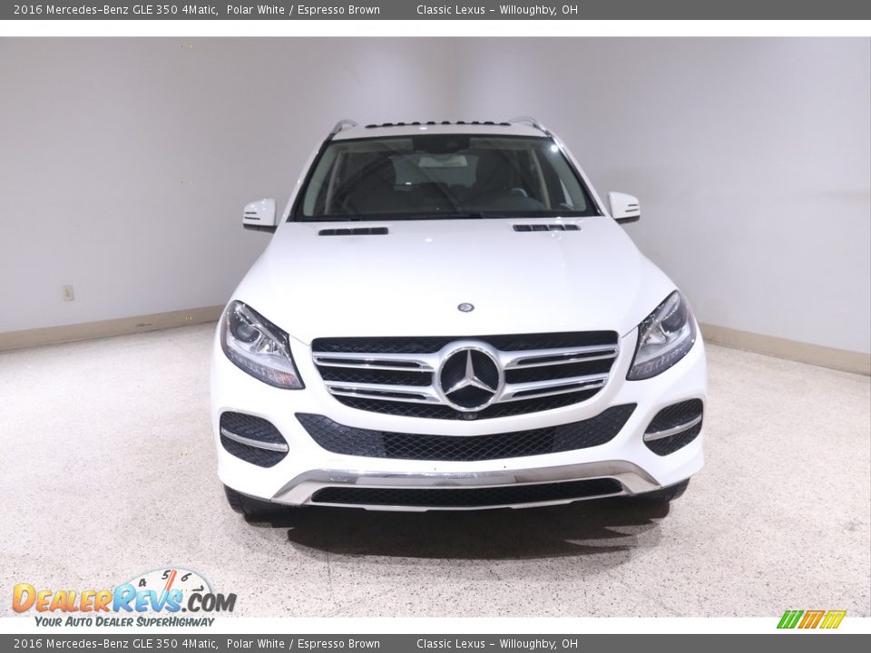 2016 Mercedes-Benz GLE 350 4Matic Polar White / Espresso Brown Photo #2
