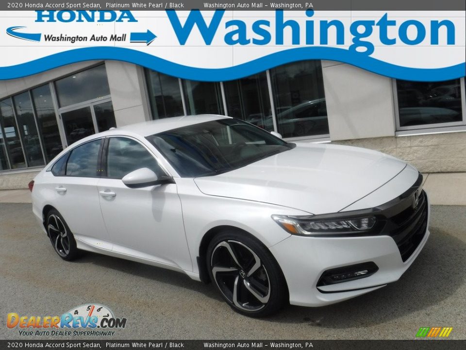 2020 Honda Accord Sport Sedan Platinum White Pearl / Black Photo #1