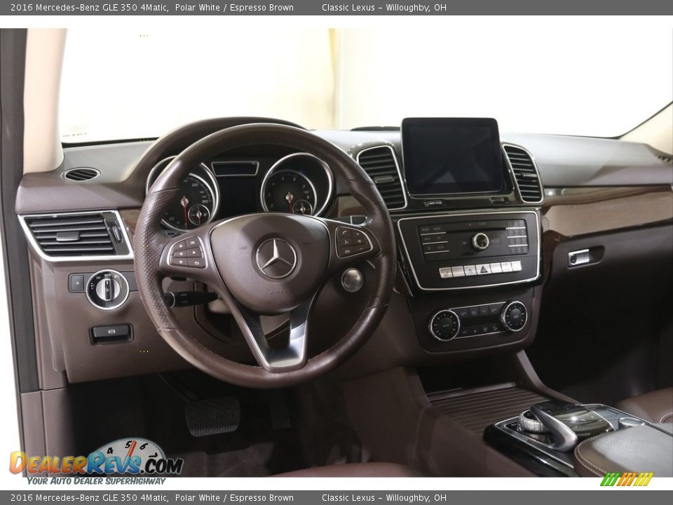 2016 Mercedes-Benz GLE 350 4Matic Polar White / Espresso Brown Photo #6