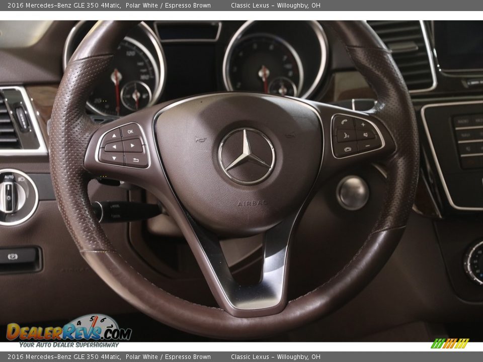 2016 Mercedes-Benz GLE 350 4Matic Polar White / Espresso Brown Photo #7