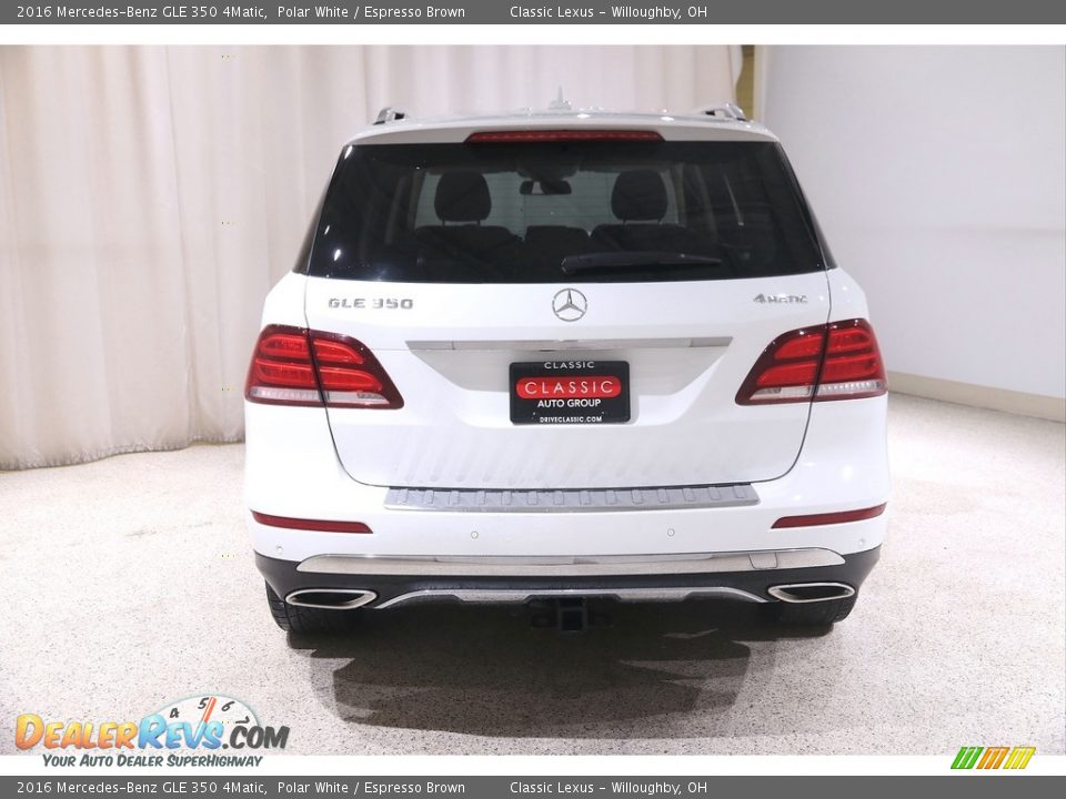 2016 Mercedes-Benz GLE 350 4Matic Polar White / Espresso Brown Photo #21