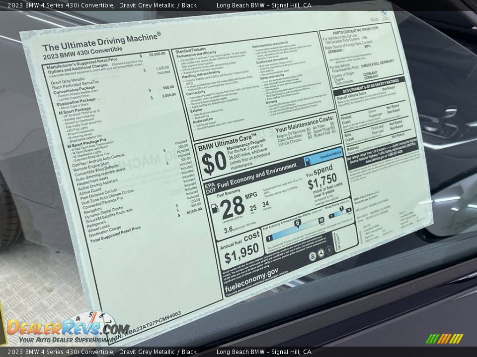 2023 BMW 4 Series 430i Convertible Window Sticker Photo #26