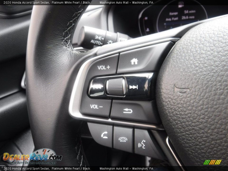 2020 Honda Accord Sport Sedan Platinum White Pearl / Black Photo #24